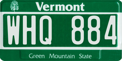 VT license plate WHQ884