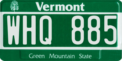 VT license plate WHQ885