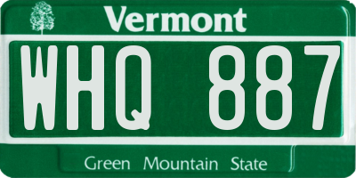 VT license plate WHQ887