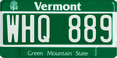 VT license plate WHQ889