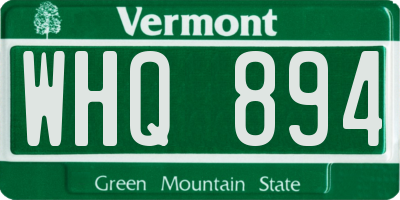 VT license plate WHQ894