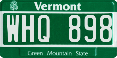 VT license plate WHQ898