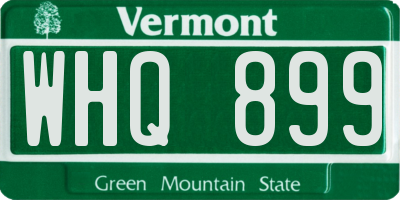 VT license plate WHQ899