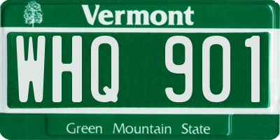 VT license plate WHQ901