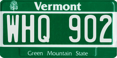 VT license plate WHQ902