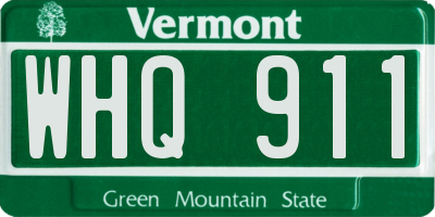 VT license plate WHQ911
