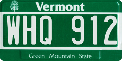 VT license plate WHQ912