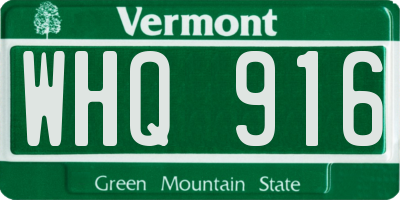 VT license plate WHQ916