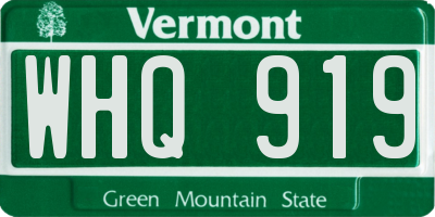 VT license plate WHQ919