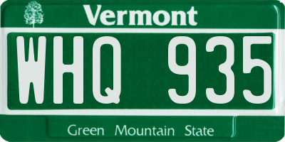 VT license plate WHQ935