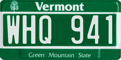 VT license plate WHQ941