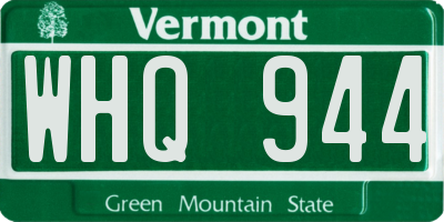 VT license plate WHQ944