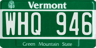 VT license plate WHQ946