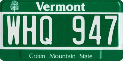 VT license plate WHQ947