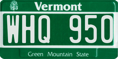 VT license plate WHQ950
