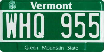 VT license plate WHQ955