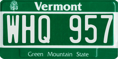 VT license plate WHQ957