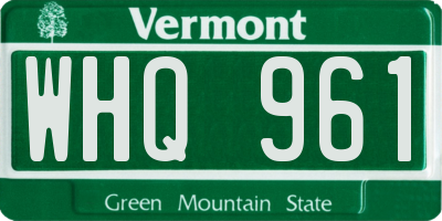 VT license plate WHQ961