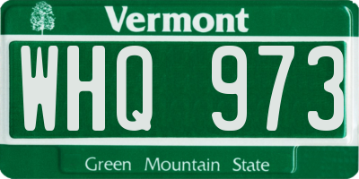VT license plate WHQ973