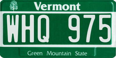 VT license plate WHQ975