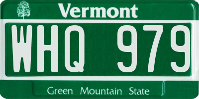VT license plate WHQ979