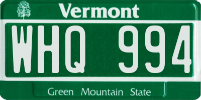 VT license plate WHQ994