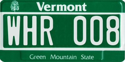 VT license plate WHR008