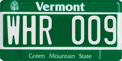 VT license plate WHR009