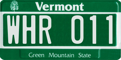 VT license plate WHR011