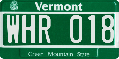 VT license plate WHR018
