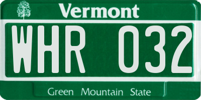 VT license plate WHR032