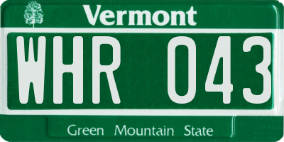 VT license plate WHR043