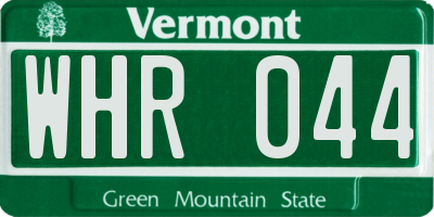 VT license plate WHR044