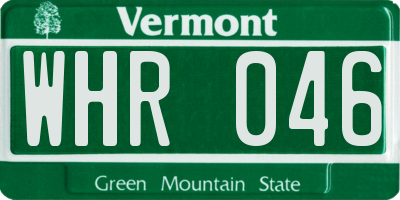 VT license plate WHR046