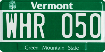 VT license plate WHR050