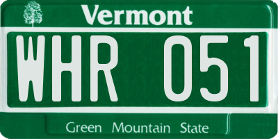 VT license plate WHR051