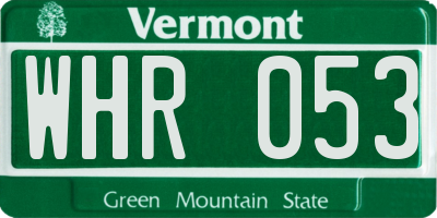 VT license plate WHR053
