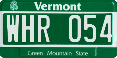 VT license plate WHR054