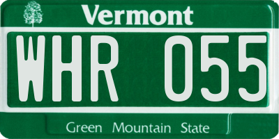 VT license plate WHR055