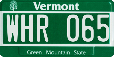VT license plate WHR065