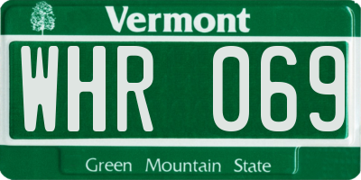 VT license plate WHR069