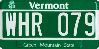 VT license plate WHR079
