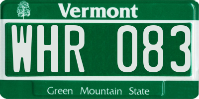 VT license plate WHR083