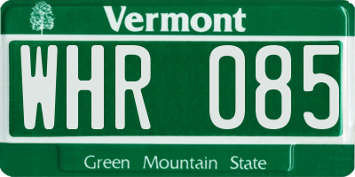 VT license plate WHR085