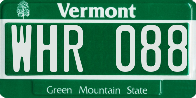 VT license plate WHR088