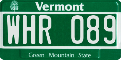 VT license plate WHR089