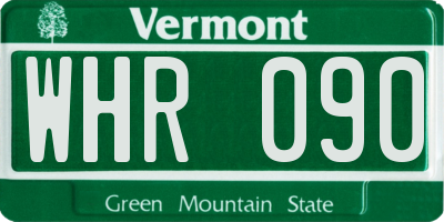 VT license plate WHR090