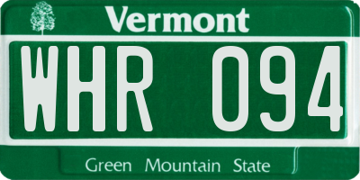 VT license plate WHR094