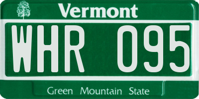 VT license plate WHR095