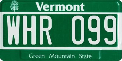 VT license plate WHR099